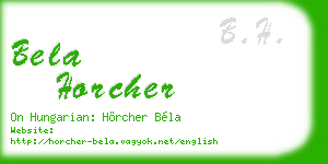 bela horcher business card